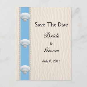 Cartão Postal De Anúncio Seashell Beach Wedding Save The Date