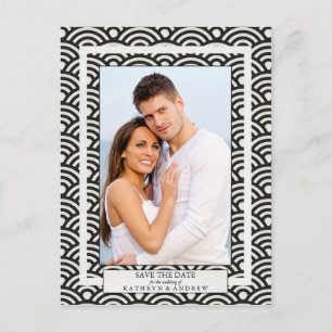 Cartão Postal De Anúncio Seigaiha Japonês Ondas Salva A Fotografia Da Data