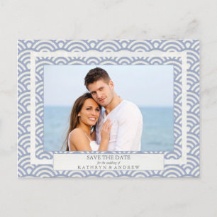 Cartão Postal De Anúncio Seigaiha Japonês Ondas Salva A Fotografia Da Data