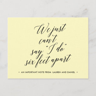 Cartão Postal De Anúncio Seis pés de diferença entre as alterações de plano