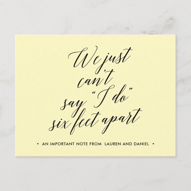 Cartão Postal De Anúncio Seis pés de diferença entre as alterações de plano (Frente)