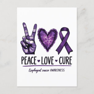 Cartão Postal De Anúncio Sensibilização para o cancer esofágico Piece Roxo