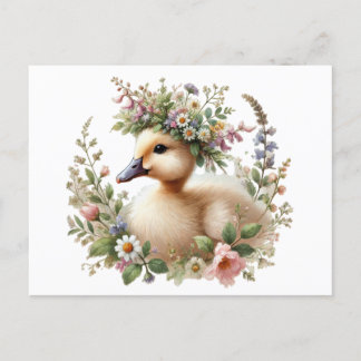 Cartão Postal De Anúncio Serenidade do Woodland | Bebê Ducking