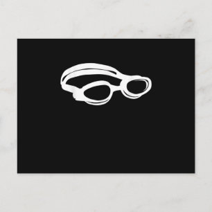Cartão Postal De Anúncio Silhout Nadando Natação do trevo Goggles Engraç