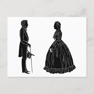 Cartão Postal De Anúncio silhueta de abraham lincoln mary todd lincoln