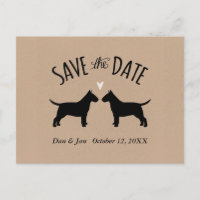 Silhuetas de Bull Terrier Casamento Save the Date