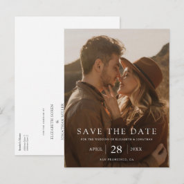 Cartão Postal De Anúncio Simples casamento personalizado de fotos moderno S