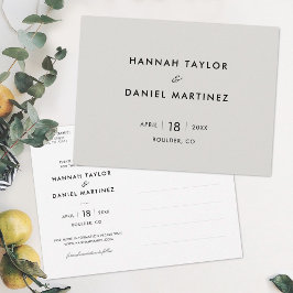 Cartão Postal De Anúncio Simples Casamento Salvar Data