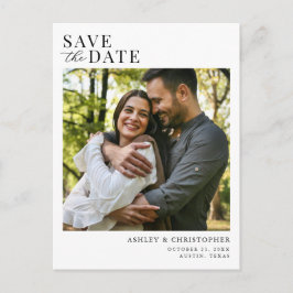 Cartão Postal De Anúncio Simples Elegante Foto Casamento Salve a Data