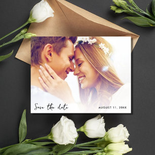 Cartão Postal De Anúncio Simples Foto Orçamento Casamento Salvar a Data