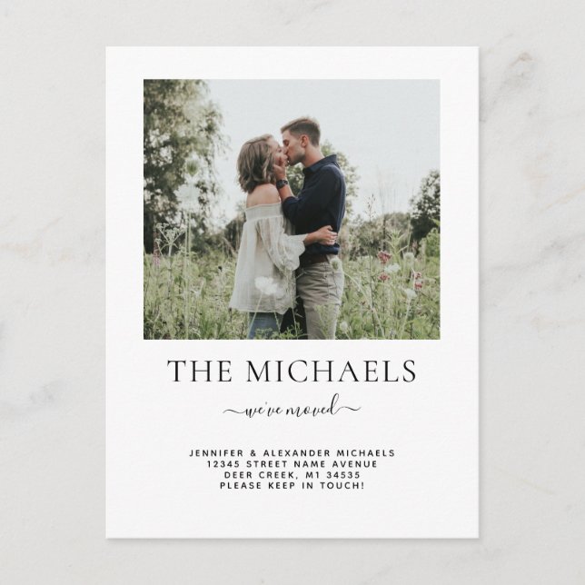 Cartão Postal De Anúncio Simples Movedmos Mudança de Endereço Foto (Frente)