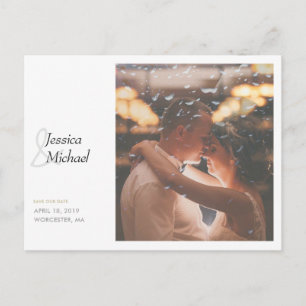 Cartão Postal De Anúncio Simplesmente Chic Foto Personalizada de Casamento 