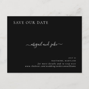 Cartão Postal De Anúncio Simplesmente Elegante Save the Date de Casamento M