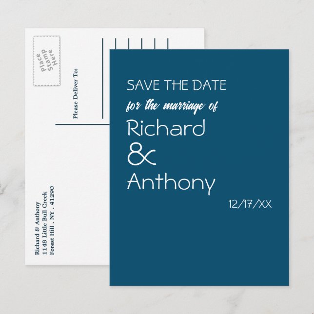 Cartão Postal De Anúncio Simplesmente Moderno, Tendência de Casamento Salve (Frente/Verso)