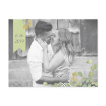 Simplicidade de Folha Verde Salve o Cartão-Postal 