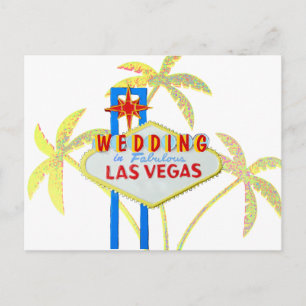 Cartão Postal De Anúncio Sinal de casamento Save the Date Vegas