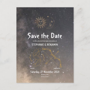 Cartão Postal De Anúncio Sinal de estrela Celestial Astrologia Gemini Sagit