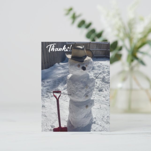 Cartão Postal De Anúncio Snowman (Em pé/Frente)