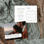 Cartão Postal De Anúncio Sobreposição de Fotografias de Quadro Elegante Gua<br><div class="desc">Casamento com cartão postal de foto do Vintage moderno da China Salve a Data. O design apresenta a sua foto de noivado com uma elegante e simples sobreposição de tabuleiro e espaço para a sua data de casamento e os nomes da noiva e do noivo na frente. Na moda mix...</div>