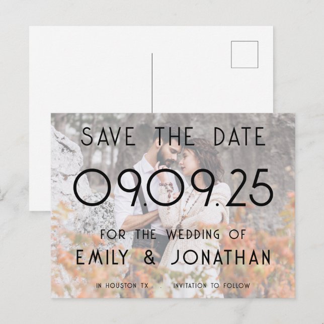 Cartão Postal De Anúncio Sobreposição de Fotografias Personalizadas Moderna (Frente/Verso)