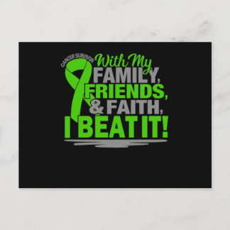 Cartão Postal De Anúncio sobrevivente de câncer Faith Amigos Família Verde 