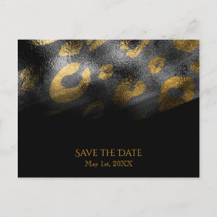 Cartão Postal De Anúncio Sombras Pretas e Impressão Leopardo Exótica