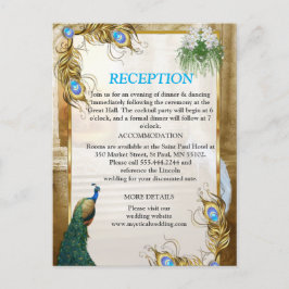 Cartão Postal De Anúncio Sonhos de Casamento no Templo do Pavão Real Dourad