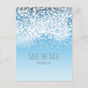 Cartão Postal De Anúncio Sparkling Lights Winter Wonderland Salve a Data