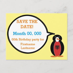 Cartão Postal De Anúncio Sra. Pinguim Personalizada Albânia