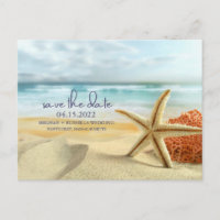 Starfish Beach Wedding Salva o Cartão-postal