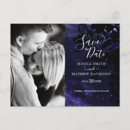 Cartão Postal De Anúncio Starry Night Celestial Sky Foto Salve a Data