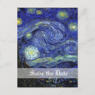 Cartão Postal De Anúncio Starry Night, salve a data