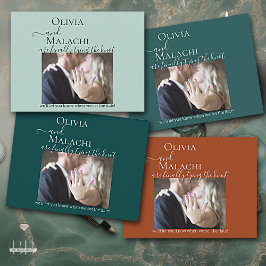 Cartão Postal De Anúncio Sua Foto Finalmente Unindo as Pontas Compromisso