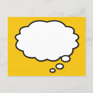 Cartão Postal De Anúncio Sua Mensagem Pense Bubble Divertido Retrô Comédia