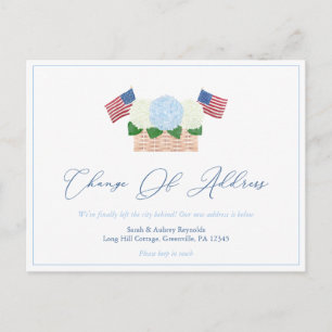 Cartão Postal De Anúncio Summer Hydrangeas USA Sinaliza Mudança De Endereço