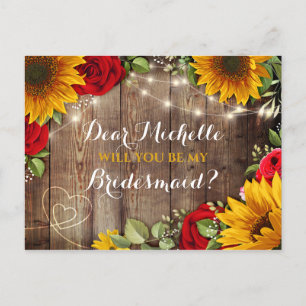 Cartão Postal De Anúncio Sunflower & Rosas Serão Meu Cartão De Letra