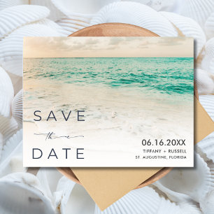 Cartão Postal De Anúncio Sunset Beach Weding Date Postcard