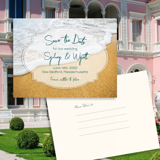 Cartão Postal De Anúncio Surf de Areia Personalizada Salvar Cartão-Postal d (Criador carregado)