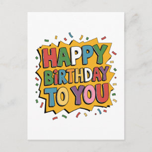 Cartão Postal De Anúncio Surpresa de Histórias Feliz Aniversário