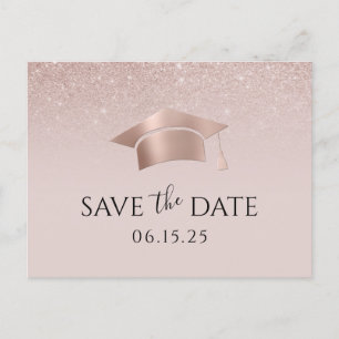 Cartão Postal De Anúncio Tampa de Graduação Rose Gold Rosa Bege Ombre Forma
