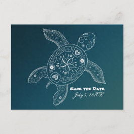 Cartão Postal De Anúncio Tartaruga Marinha Havaiana Praia Azul Branco Salva