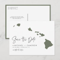 Taupe Green Hawaii State Map Código QR Salvar Data