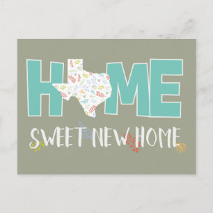 Cartão Postal De Anúncio Teal Home, Sweet New Home - Texas