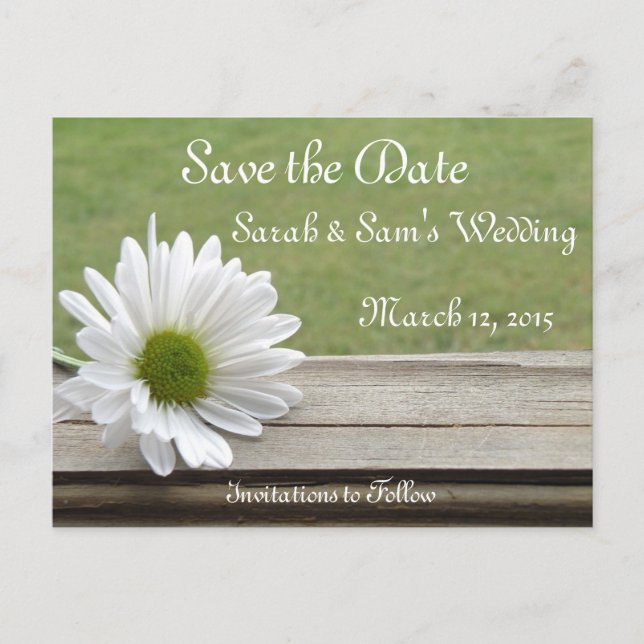 Cartão Postal De Anúncio Tema da margarida (Frente)