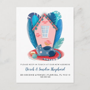 Cartão Postal De Anúncio Tema do animal de movimentação de gatos