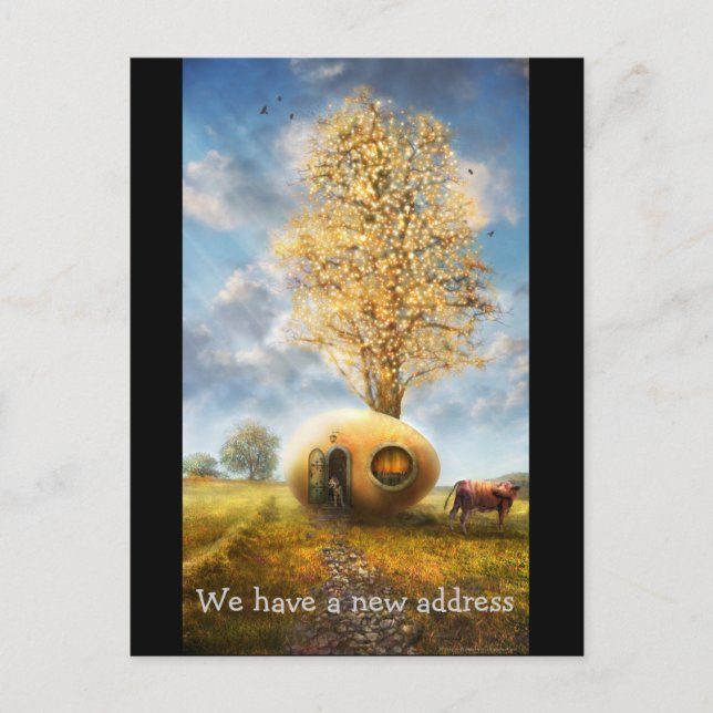 Cartão Postal De Anúncio Temos um novo endereço | Casa de Ovos Funny (Frente)