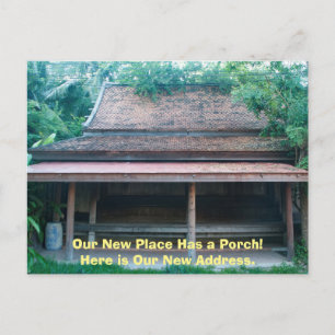 Cartão Postal De Anúncio Temos uma troca de endereço engraçada