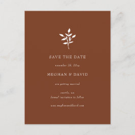 Cartão Postal De Anúncio Terracota Rústica Simples Botânica Salve O Dia