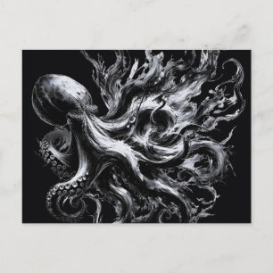 Cartão Postal De Anúncio Tinta Abstrata Fluido Polvo Kraken
