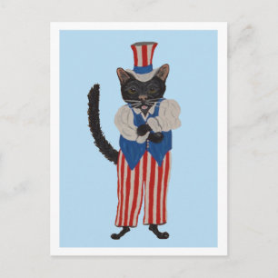Cartão Postal De Anúncio Tio Sam Gato Preto